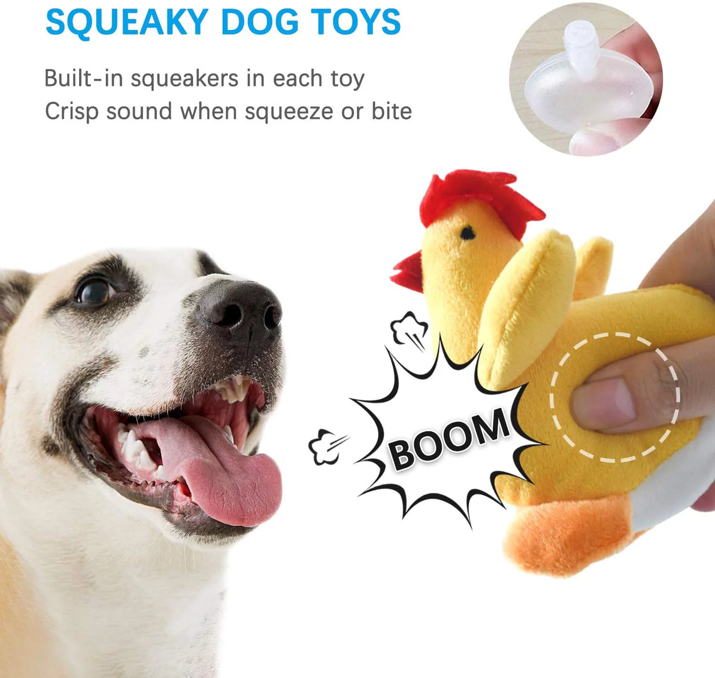 Squeaky Dog Toys for Puppy Small Medium Dogs, Stuffed Samll Dog Toys Bulk with 12 Plush Pet Dog Toy Set, Cute Safe Dog Chew Toys Pack for Puppies Teething (6 Dog Toys)